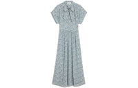 CELINE Short Sleeved Dresses Women's Neon White Blue