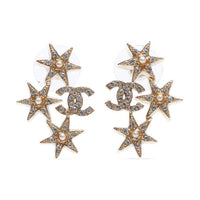 CHANEL 2015 Cc Star Stud Earrings