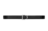 SAINT LAURENT Logo Emblem Pin Buckle Leather Belts Men's Black Width: 3cm
