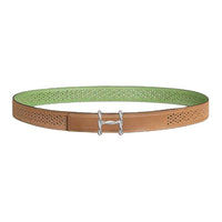 HERMES Calfskin Leather Belts Women's Chaï / Vert Criquet Width: 2.4cm