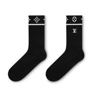 LOUIS VUITTON Mid Calf Socks Women's 1 Pack Black