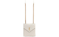 SAINT LAURENT Sheepskin Shoulder Bag Crossbody Bag Women's Ecru