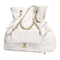 CHANEL Lambskin Shopping Bags Women's White