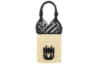 MIU MIU Leather Bucket Bags Handbags Women's Black White