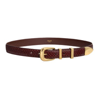 CELINE Leather Belts Women's Brown 2.5CM