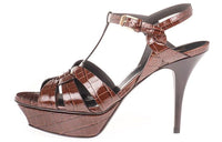 SAINT LAURENT Tribute Strap Sandals Women's Brown
