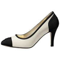 CHANEL Block Heel High Heels Women's White