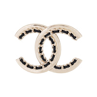 CHANEL Brooches Women's Black Gold