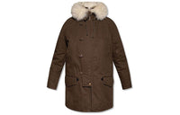 SAINT LAURENT Shearling-trim Parka Coat
