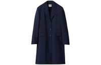 MIU MIU Single Breasted Mohair Coat Women's Marine Blue