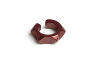 HERMES Aluminum Alloy Metal Clip-On Earrings Women's Red