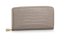 LOUIS VUITTON Crocodile Leather Coin Purse Women's Gray