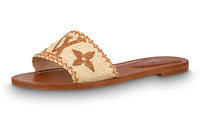 LOUIS VUITTON Lock It Slide Slippers Women's Brown