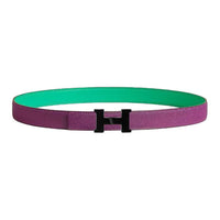 HERMES Calfskin Leather Belts Women's Purple 2.4cm