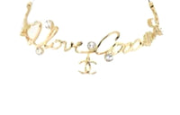 CHANEL Rhinestone Necklaces Women's Gold