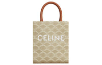 CELINE Cabas Cow Leather Shoulder Bag Crossbody Bag Handbag Mini Women's Greige