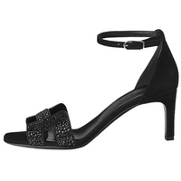 HERMES Joy One Strap Sandals 7cm Women's Black