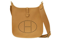 HERMES Evelyne Clemence Bullock Leather Shoulder Bag Crossbody Bag Women's 4B Biscuit Cookie
