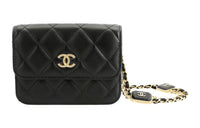 CHANEL Cow Leather Chain Crossbody Bags Regular Women's Black