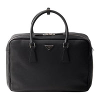 PRADA Leather Portable One Shoulder Crossbody Briefcases Regular Men's Black