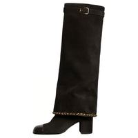 CHANEL Knee-high Boots Women's Black