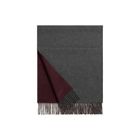 HERMES Cashmere Knit Scarves Men's Garnet Red/Medium Gray
