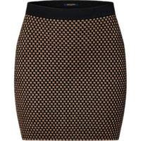 LOUIS VUITTON Mini Checkerboard Knit Skirt Casual Short Skirts Women's Black