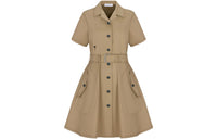 DIOR FW22 Short Sleeved Dress Women's Khaki