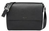 PRADA Saffiano Leather Shoulder Bag Men's Black