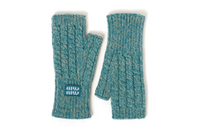 MIU MIU Knit Gloves Women's Blue
