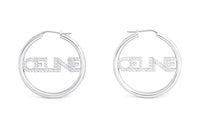 CELINE Monochroms Strass Hoops In Brass With Rhodium Finish And Crystals