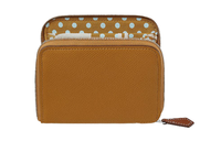 HERMES Silk'In Cow Leather Wallet Women's Sesame-Colored