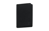 LOUIS VUITTON Pocket Organizer 3 Card Slot Taurillon Black