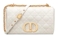 DIOR Cow Leather Shoulder Bag, Crossbody Bag Medium Size Women's Ivory