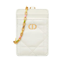 DIOR Lambskin Card Holder Women's White