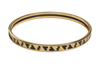 HERMES Enamel Gold-Plated Metal Bangles Women's Gold