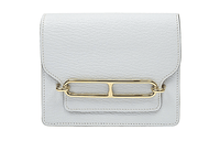 HERMES Roulis Goatskin Fanny Pack Clutch Wallet Women's T0 Misty Blue