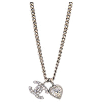 CHANEL 2010 Cc Pendant Rhinestone Necklace