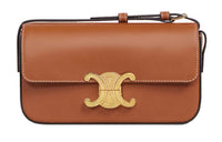CELINE Triomphe Arc De Triomphe Matte Cow Leather Shoulder Bag, Portable Crossbody Bag Women's