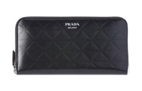 PRADA Shiny Leather Wallet Men's Black