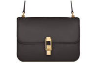 SAINT LAURENT Box Leather Shoulder Bag Crossbody Bag Women's Gray White