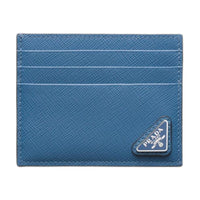 PRADA Saffiano Leather Card Holder Regular Men's Pilot Blue