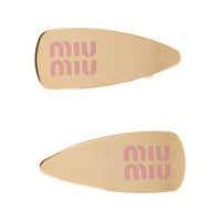 MIU MIU Metal, Enamel Hair Clips Women's Gold
