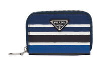 PRADA Saffiano Leather Coin Purse Men's Blue