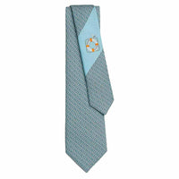 HERMES Silk Ties Men's Sky Blue White