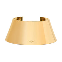 CELINE Formes Abstraites Pyramid Cuff In Brass With Gold Finish