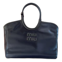 MIU MIU Ivy Leather Handbag Women's Dark Blue