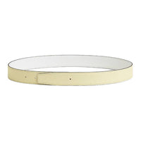 HERMES Calfskin Leather Belts Unisex Yellow Milton Color/White Width 3.2cm
