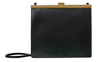 CELINE Clasp Natural Calfskin Shoulder Bag Crossbody Bag Mini Women's Black
