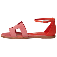 HERMES Santorini One Strap Sandals Women's Red
